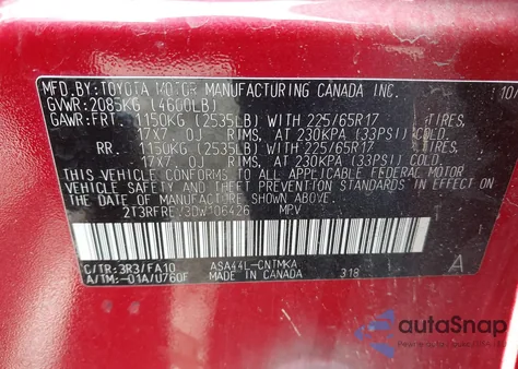 2013 Toyota Rav4 Xle from USA, damaged, VIN 2T3RFREV3DW106426